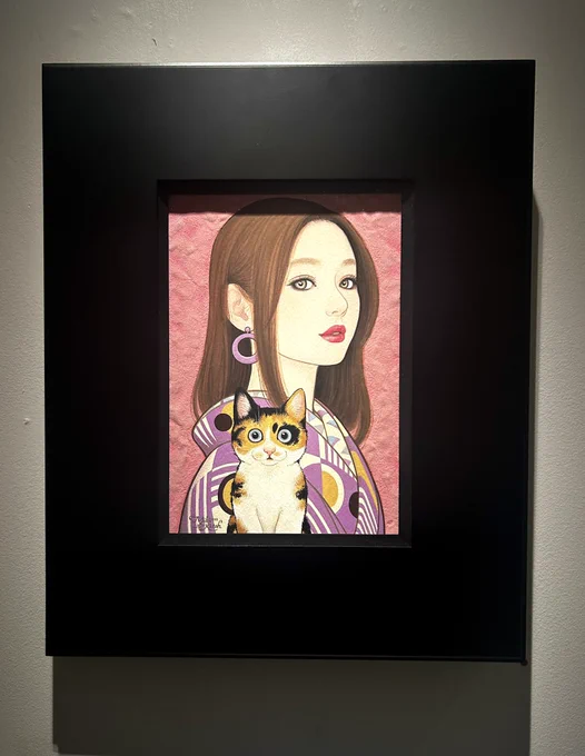 今日は友人の合同展と、加藤美紀さんの二人展を見に雨の銀座に 友人の絵は好きが練り込まれてて面白かった 加藤さんの、神獣が今の世に顕現している世界観が好きすぎる 龍が高層ビルの向こうを泳いでる あと最近加藤さんにゃんこ描いてくれるかわいい(龍の絵にもいる)