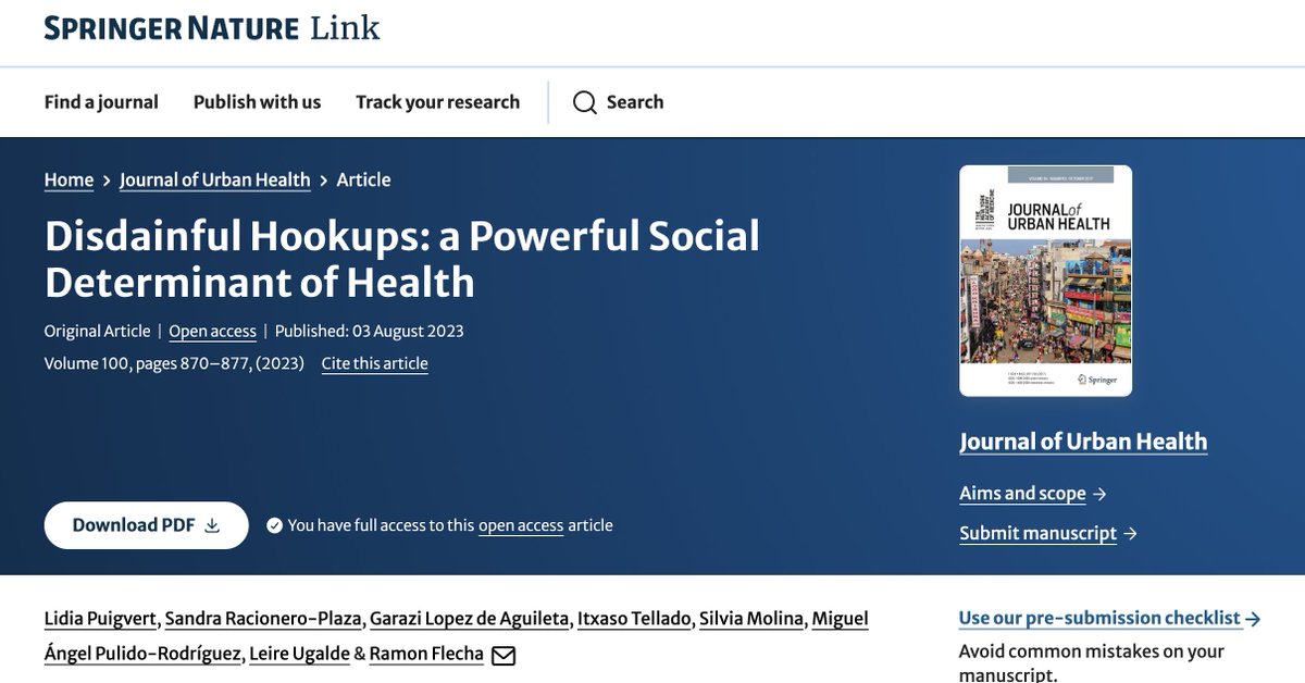 The statement “love kills” has been very destructive for millions of teenagers. This scientific article, enthusiastically published by the Nature Group journal of the New York Academy of Medicine, is helping to dispel this myth: link.springer.com/article/10.100…