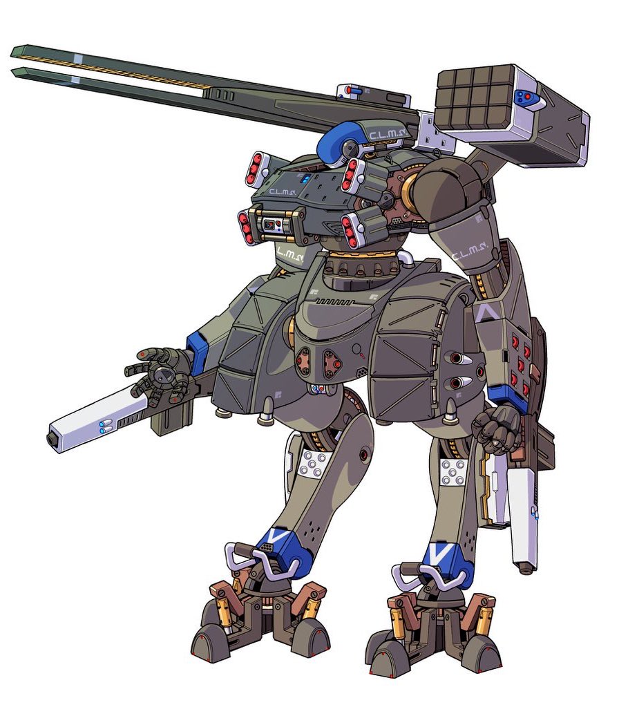 savan_savan's tweet image. ▫️アン・オー・2ndバレル(ソフィア451搭乗機)。ミサイルランチャーを装備した武装バリエーション。#WearableShell #オリメカ #ウェアラブルシェル
