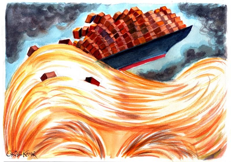 cartoonmovement's tweet image. Rough seas. Cartoon by Christo Komarnitski: buff.ly/UL7c2x4

#Trump #worldeconomy