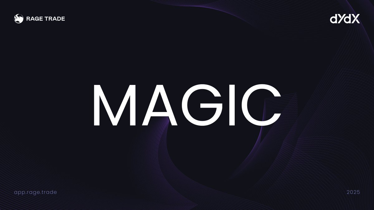 New Asset Listing!

You can now long or short $MAGIC on <a href="/dYdX/">dYdX</a> through Rage.

Trade $MAGIC here: app.rage.trade/trade/MAGIC-USD

<a href="/Treasure_DAO/">Treasure</a>