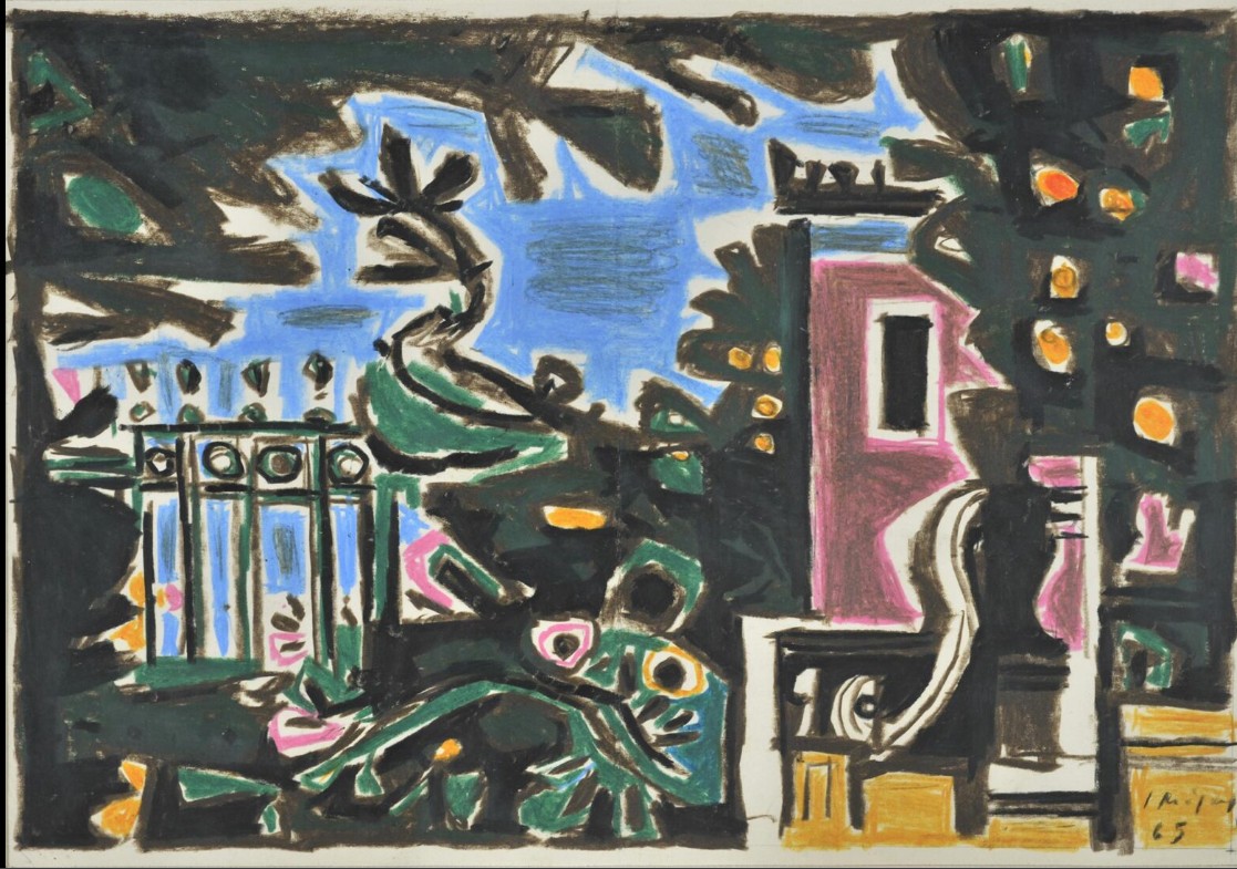 edithmayhall's tweet image. Yannis Moralis was born April 23 1916. It is also #worldbookday2025 So here's one of his wonderful paintings for his Pictorial Commentary on the exquisite book collection of Poems by Giorgos Seferis (Ikaros Editings, 1965), suffused with Greek colour, shapes and light.