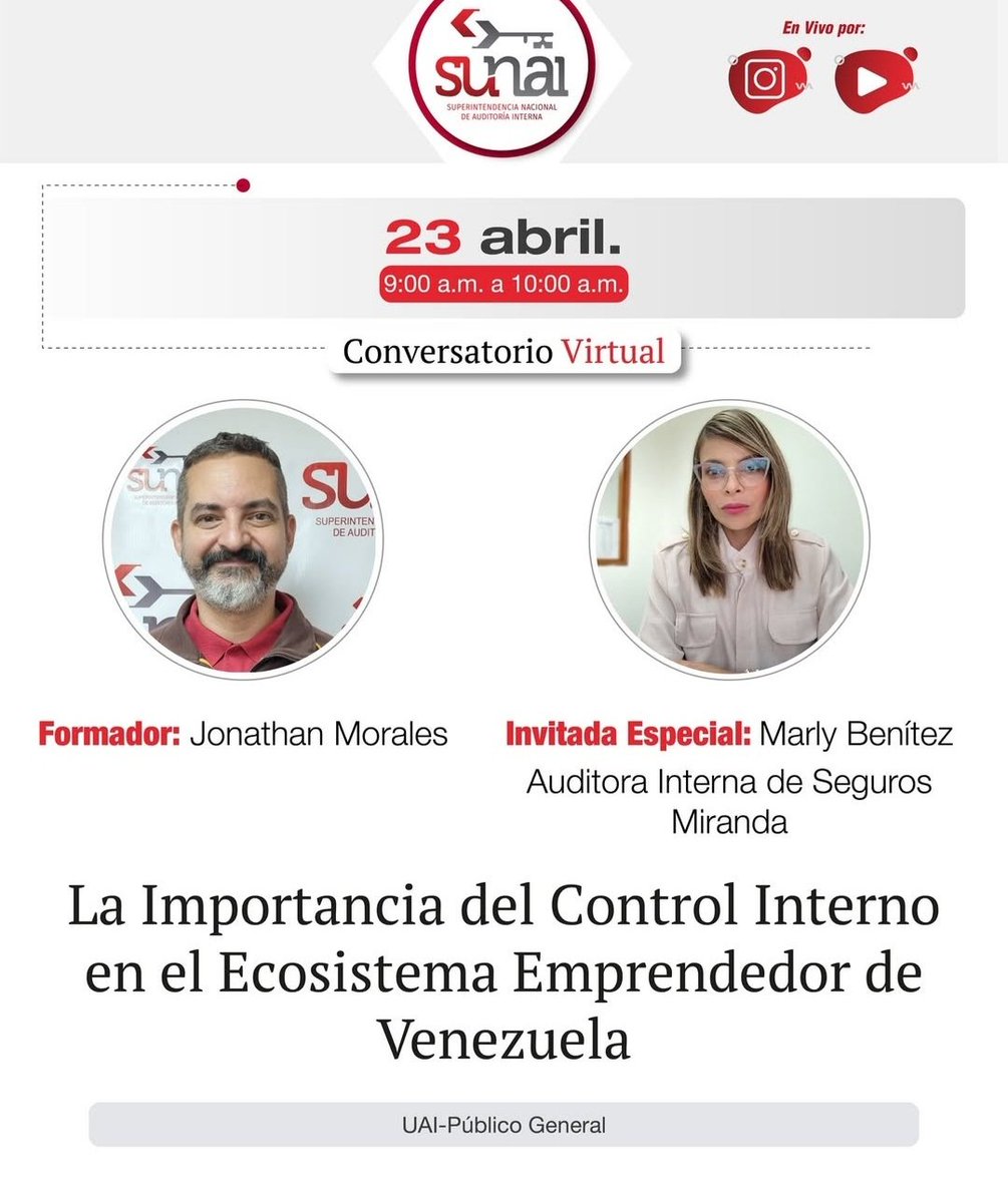 ¡No te pierdas este conversatorio! 📢

Una excelente oportunidad para fortalecer conocimientos en materia de control interno.