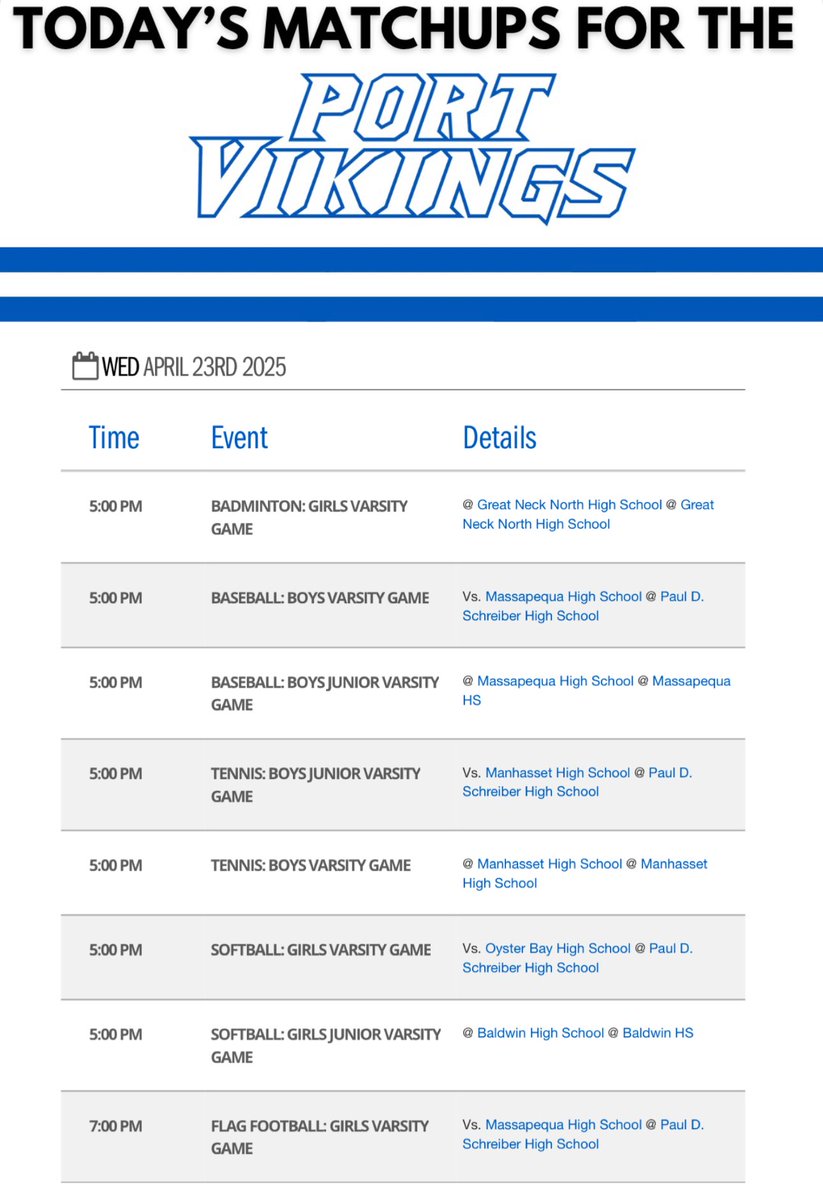 Port Washington Athletics (@portwashad) on Twitter photo 