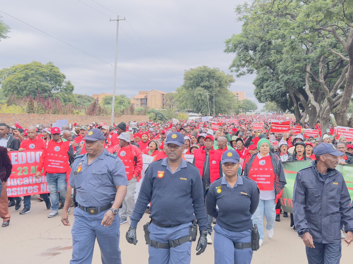 [On the Move] | SADTU National March
The March Against Austerity is underway on Struben Street, Pretoria, heading to DBE.

Nearly 10,000 members from all 9 provinces are here to say:
NO to austerity! YES to investing in education &amp; public servants!
#StopAusterity <a href="/eduint/">Education International</a>