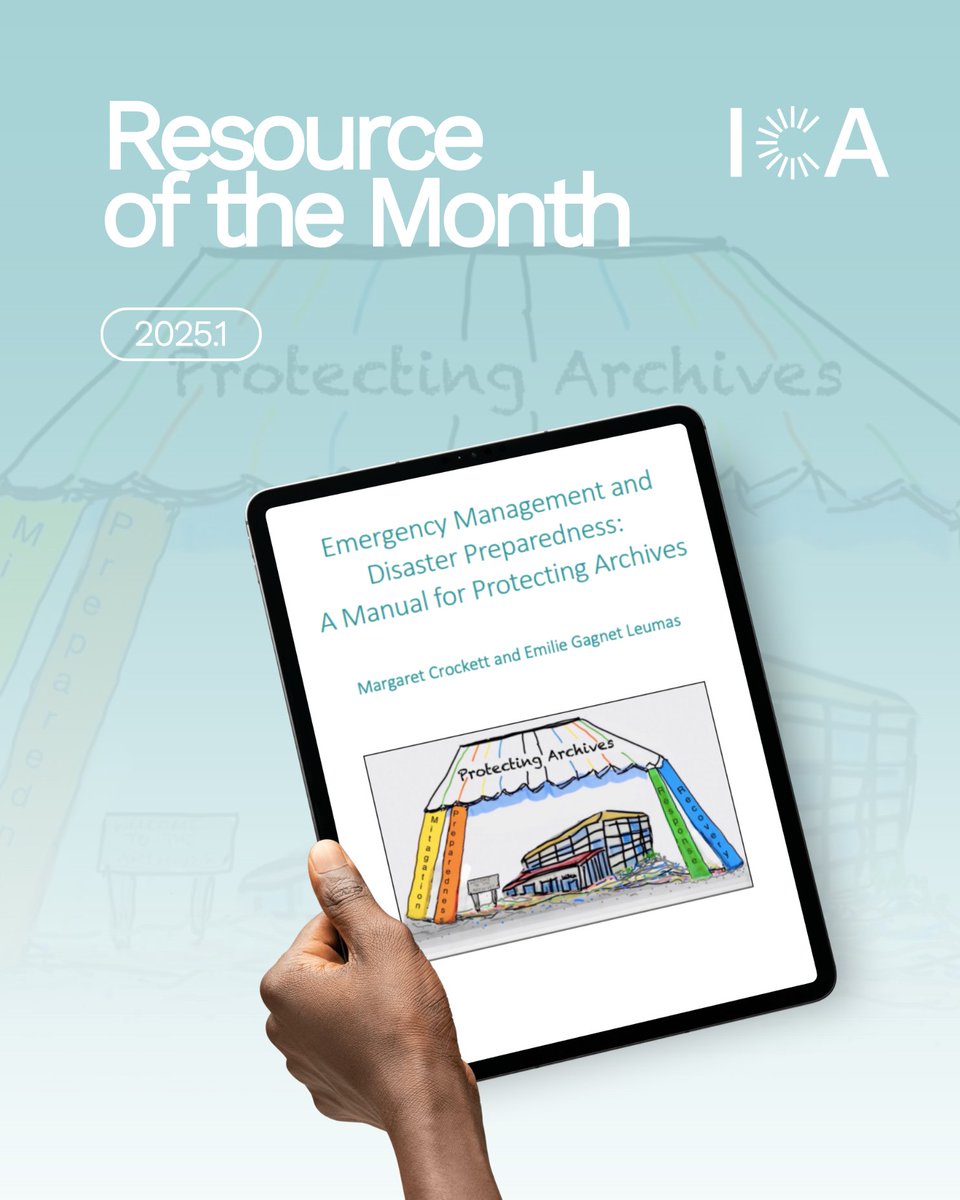 🔎 📖 Resource of the Month - 2025.1
Emergency Management and Disaster Preparedness: A Manual for Protecting Archives

What would happen to your archives in the face of disaster?

In the first edition of this year’s Resource of the Month, Moises Rockembach, ICA's Editorial