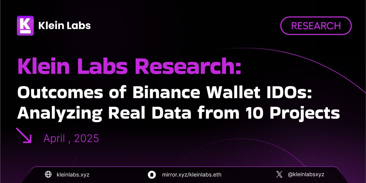 Klein Labs (@kleinlabsxyz) on Twitter photo One week ago, we asked the question:
"Is <a href="/BinanceWallet/">Binance Wallet</a> IDO really suitable for all projects?"
일주일 전, 저희는 질문을 하나 던졌습니다: “과연 바이낸스 월렛 IDO는 정말 모든 프로젝트에 적합할까?”
Today, our Klein Labs research team presents an updated data-driven version One week ago, we asked the question:
"Is <a href="/BinanceWallet/">Binance Wallet</a> IDO really suitable for all projects?"
일주일 전, 저희는 질문을 하나 던졌습니다: “과연 바이낸스 월렛 IDO는 정말 모든 프로젝트에 적합할까?”
Today, our Klein Labs research team presents an updated data-driven version