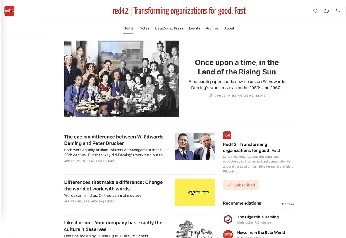 Please follow me on Substack, as that's where I am moving my most active web posting!
substack.com/@NielsPflaeging
And I also curate a serious Red42 Substack there:
nielspflaeging.substack.com 
I am also on LinkedIn, Bluesky, Mastodon, Instagram, etc. etc.