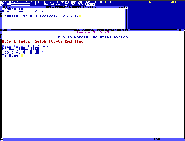 EnshaShad's tweet photo. I installed TempleOS. https://t.co/okKTC1F7UW
