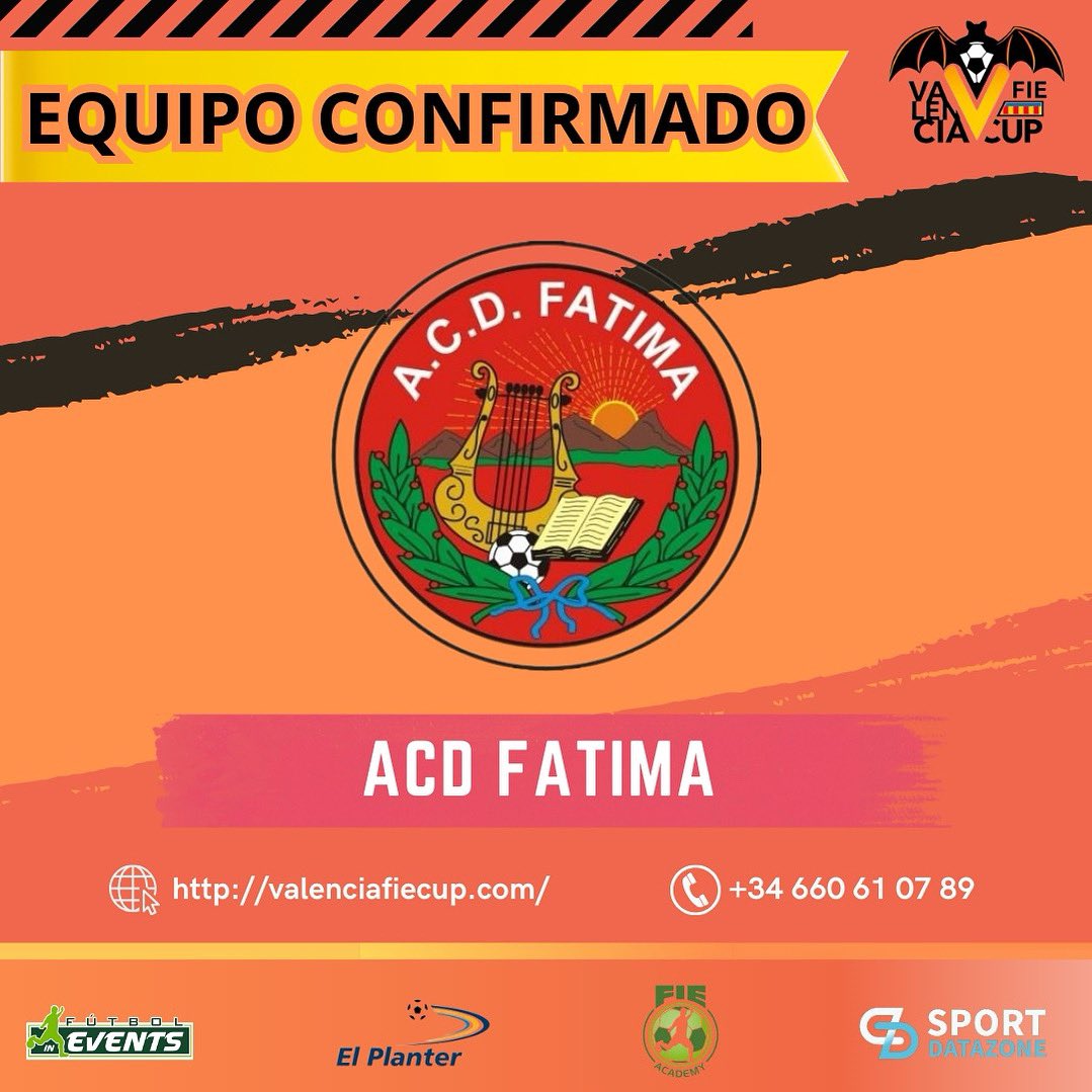 Valencia FIE Cup (@valenciafiecup) on Twitter photo 🟠‼️Confirmamos al ACD Fátima para la edición de Mayo de la <a href="/valenciafiecup/">Valencia FIE Cup</a>
😊 Un honor contar con vosotros
#FieXperience #ValenciaFieCup #torneo #deporte #Valencia #costavalenciana #elplanter #futbolbase #futbol #club 🟠‼️Confirmamos al ACD Fátima para la edición de Mayo de la <a href="/valenciafiecup/">Valencia FIE Cup</a>
😊 Un honor contar con vosotros
#FieXperience #ValenciaFieCup #torneo #deporte #Valencia #costavalenciana #elplanter #futbolbase #futbol #club