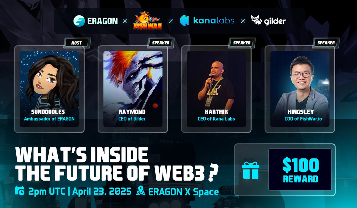 ⏰ Just a few hours to go!

We’re hosting an AMA to crack open the future of Web3.

📅 April 23 | ⏰ 2PM UTC
📍x.com/i/spaces/1YqGo…
🎁 $100

Don’t forget to:
✅ Like &amp; Repost
💬 Comment your questions &amp; Tag 3 friends