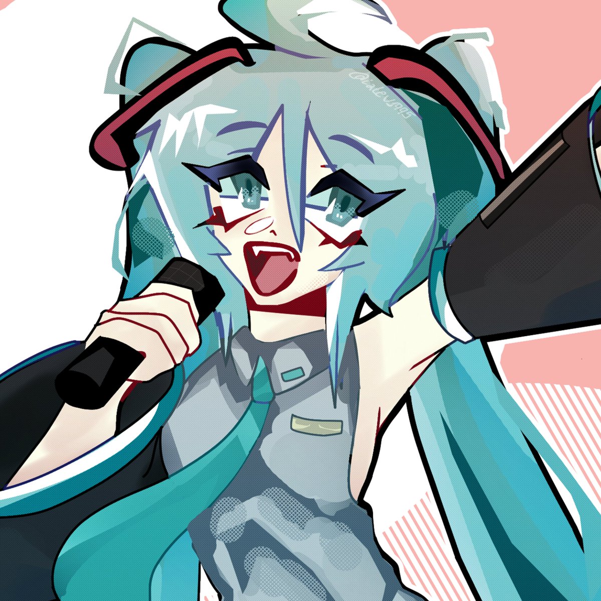 iatev1995's tweet image. 🩵🎤#HatsuneMiku #Fanart
