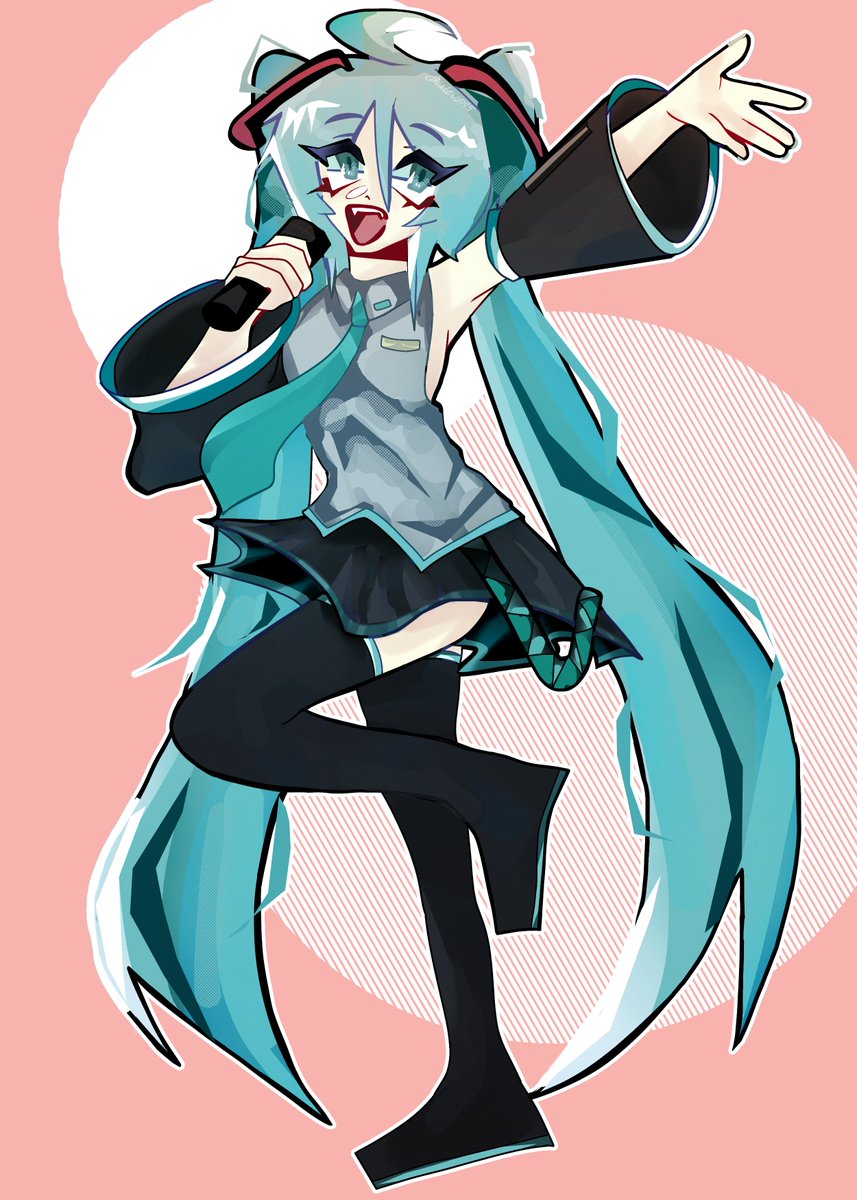 iatev1995's tweet image. 🩵🎤#HatsuneMiku #Fanart