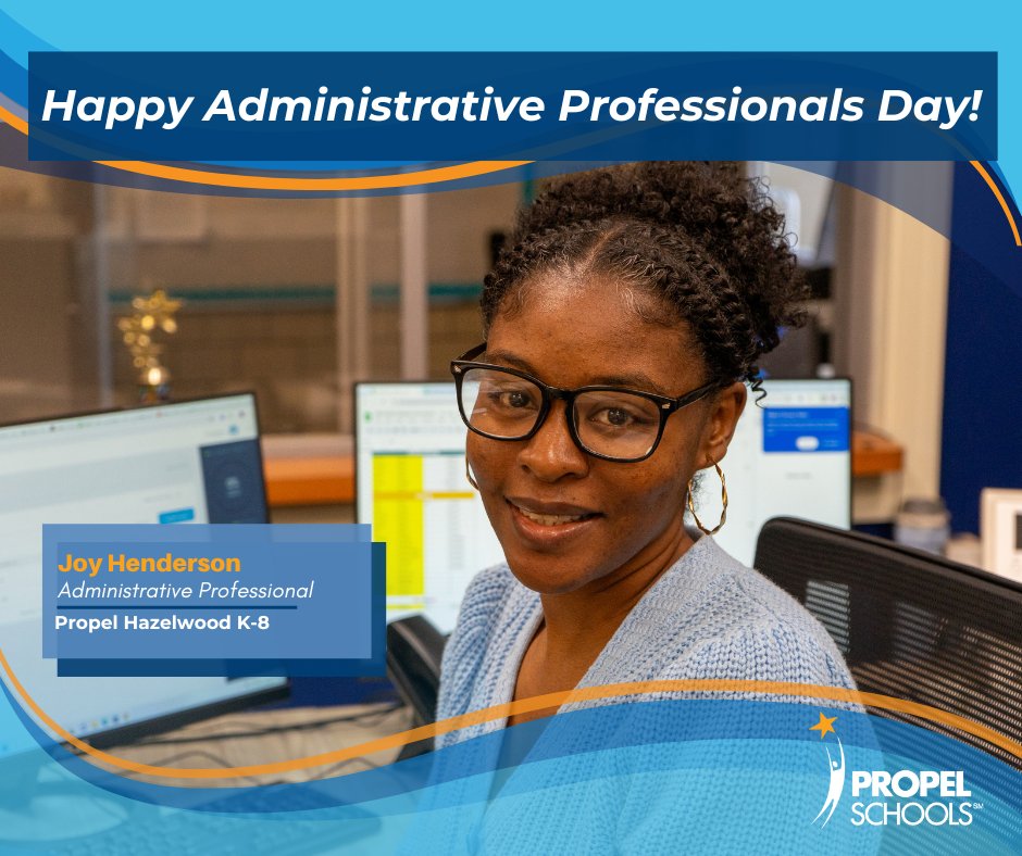 Happy Administrative Professionals Day! 🌟 Thanks to the incredible administrative professionals at Propel Schools who keep everything running smoothly through their hard work, dedication, and kindness ❤️ #PropelProud #AdminProfessionalsDay