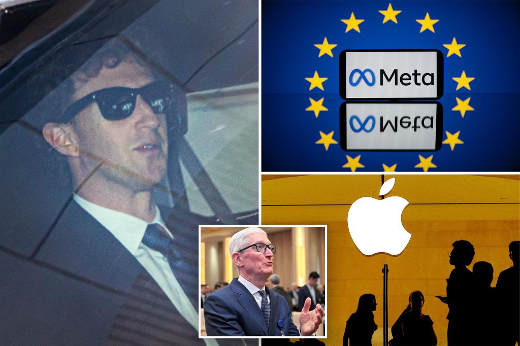 nypost's tweet image. Apple and Meta hit with massive fines for violating EU law trib.al/h4WMliR