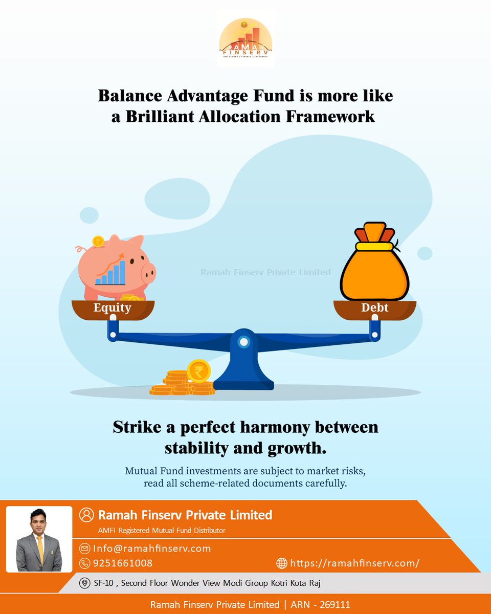 MUKESH221085's tweet image. Balance the ups and downs of equity with the stability of debt. #BalancedAdvantageFund #MarketBalance #SmartAllocation To receive your copy of FREE eBook on Personal Finance Lessons u4873.app.goo.gl/M7ynxL4zFG58fe…