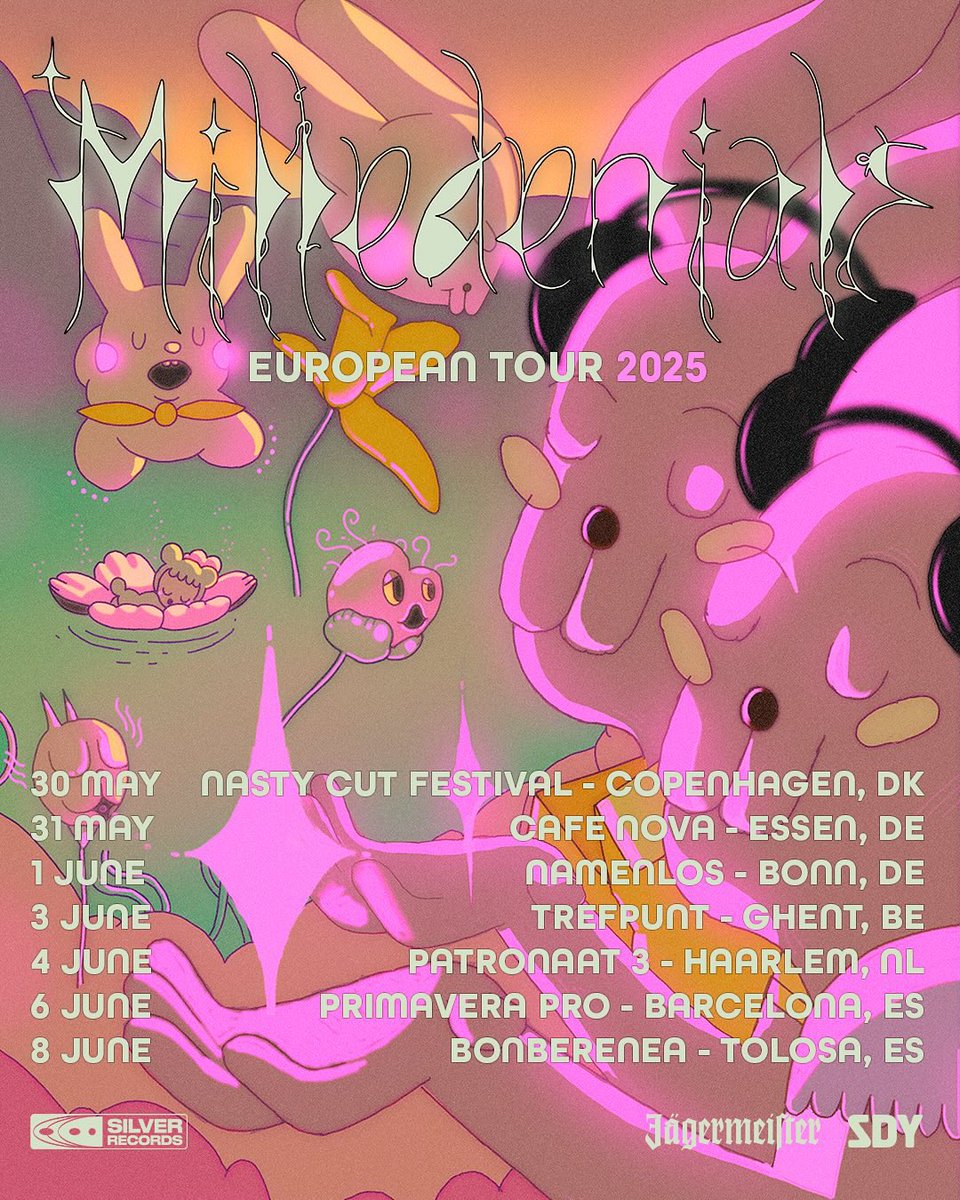 ✨𝐌𝐈𝐋𝐋𝐄𝐃𝐄𝐍𝐈𝐀𝐋𝐒 𝐄𝐔𝐑𝐎𝐏𝐄𝐀𝐍 𝐓𝐎𝐔𝐑 𝟐𝟎𝟐𝟓✨

We’re hitting Europe at the end of May!

May 30: Copenhagen, DK🇩🇰
May 31: Essen, DE🇩🇪 
June 1: Bonn, DE🇩🇪
June 3: Ghent, BE🇧🇪
June 4: Haarlem, NL🇳🇱
June 6: Barcelone, ES🇪🇸
June 8: Tolosa, ES🇪🇸

💖💖💖