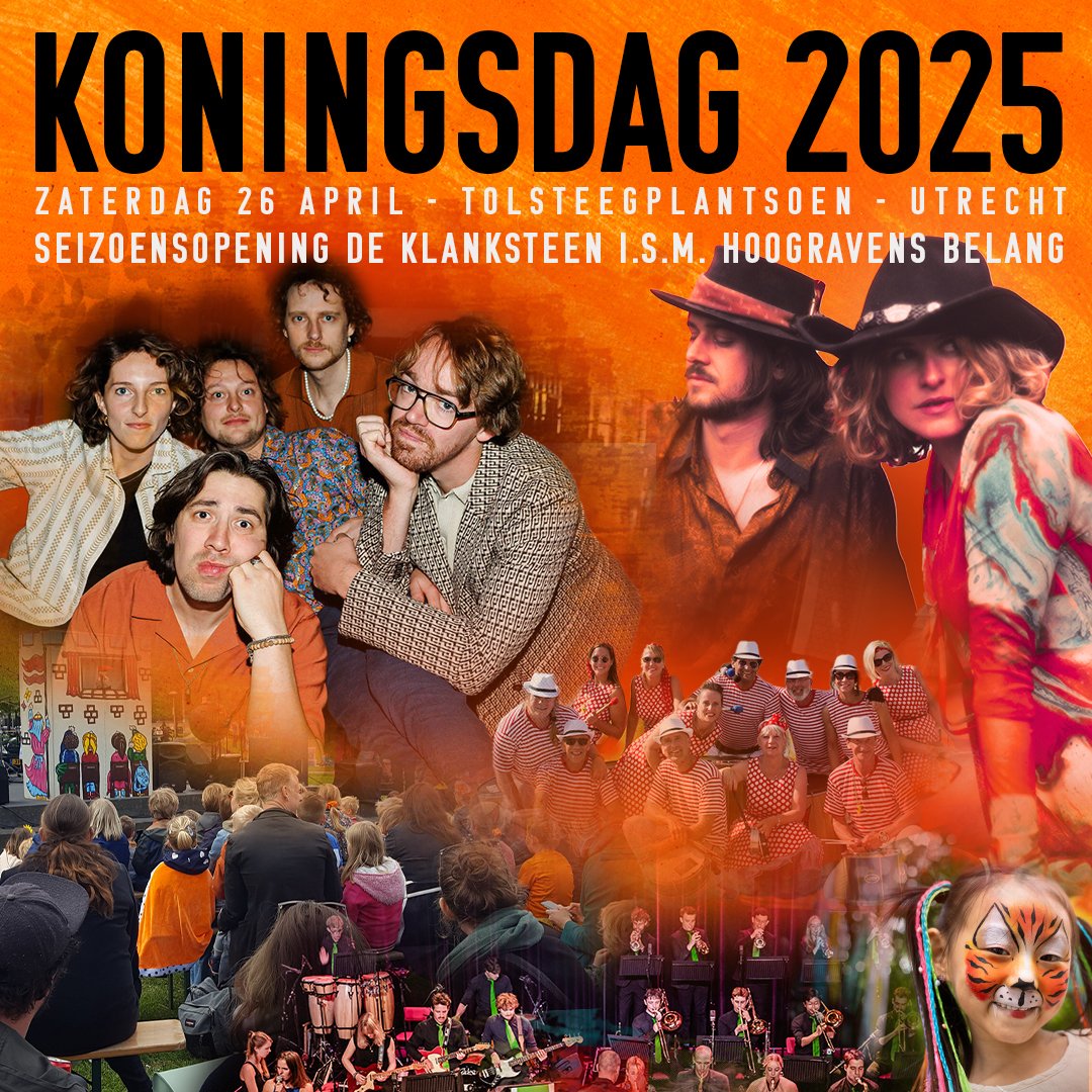 A.s zaterdag 26 april Seizoensopening De Klanksteen -Koningsdag i.s.m Hoogravens Belang met vrijmarkt op kleedjes en prachtige muzikale optredens en een poppenkast voorstelling voor de kleintjes. Voor meer info deklanksteen.nl