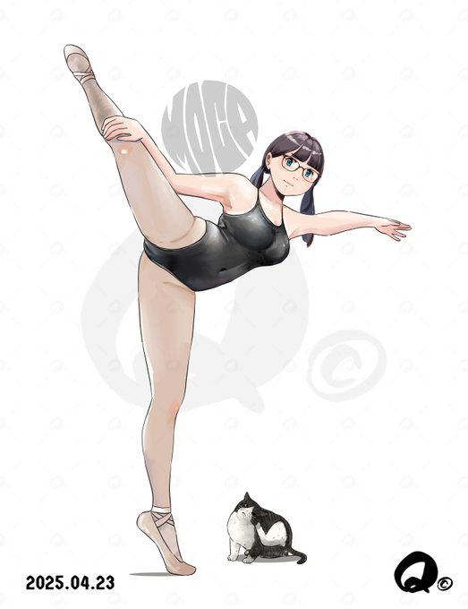 🖤黒レオタ🩰でポーズ 