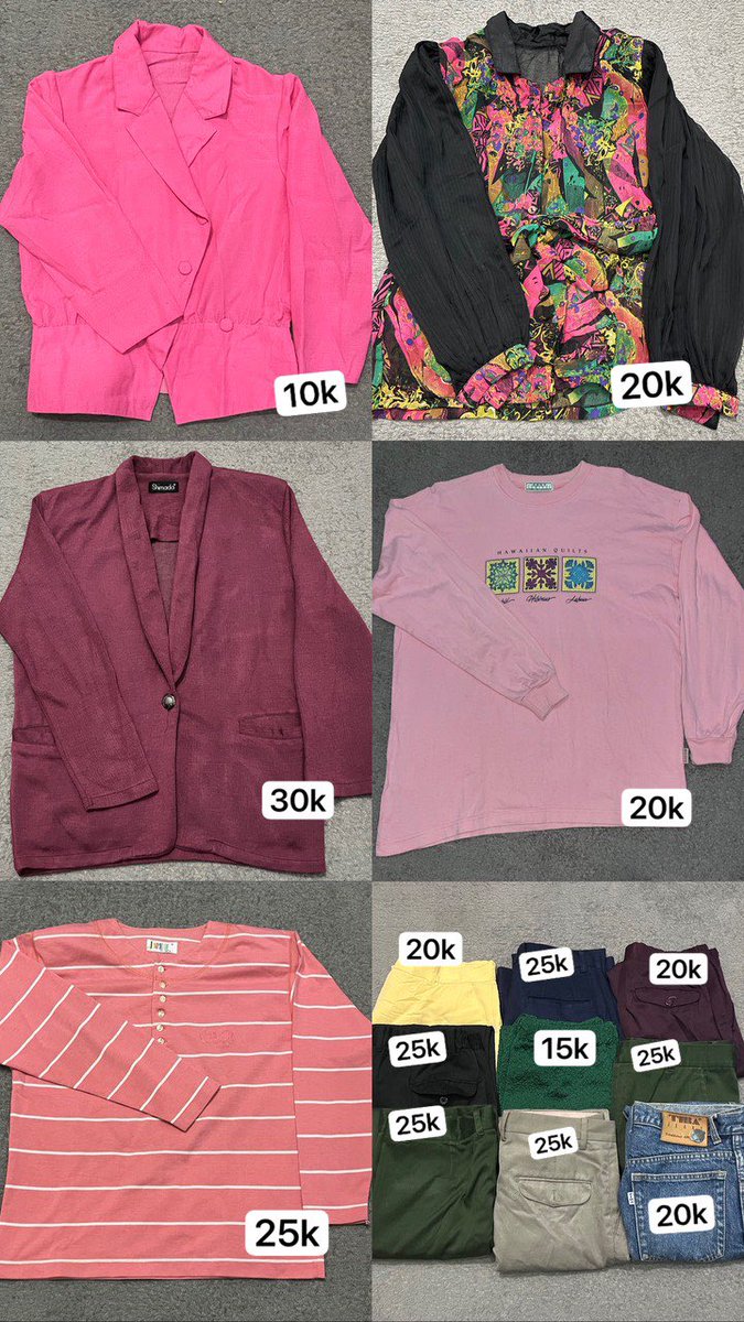 junadween's tweet photo. (preloved) barangkali ada yang minat baju2 model jadul, ada nih start 10k - 30k aja!😍

jeans, clana main - kerja. ada outer gemes jg, sweatshirt/kaos lucu. Idnya dibawah 110 semua ya. dm for detail, masih banyak lainnya✌🏼

bisa co oren🍑 pembelian min 30rb dpt FREEBIES ya^^ https://t.co/AfXik3xywt