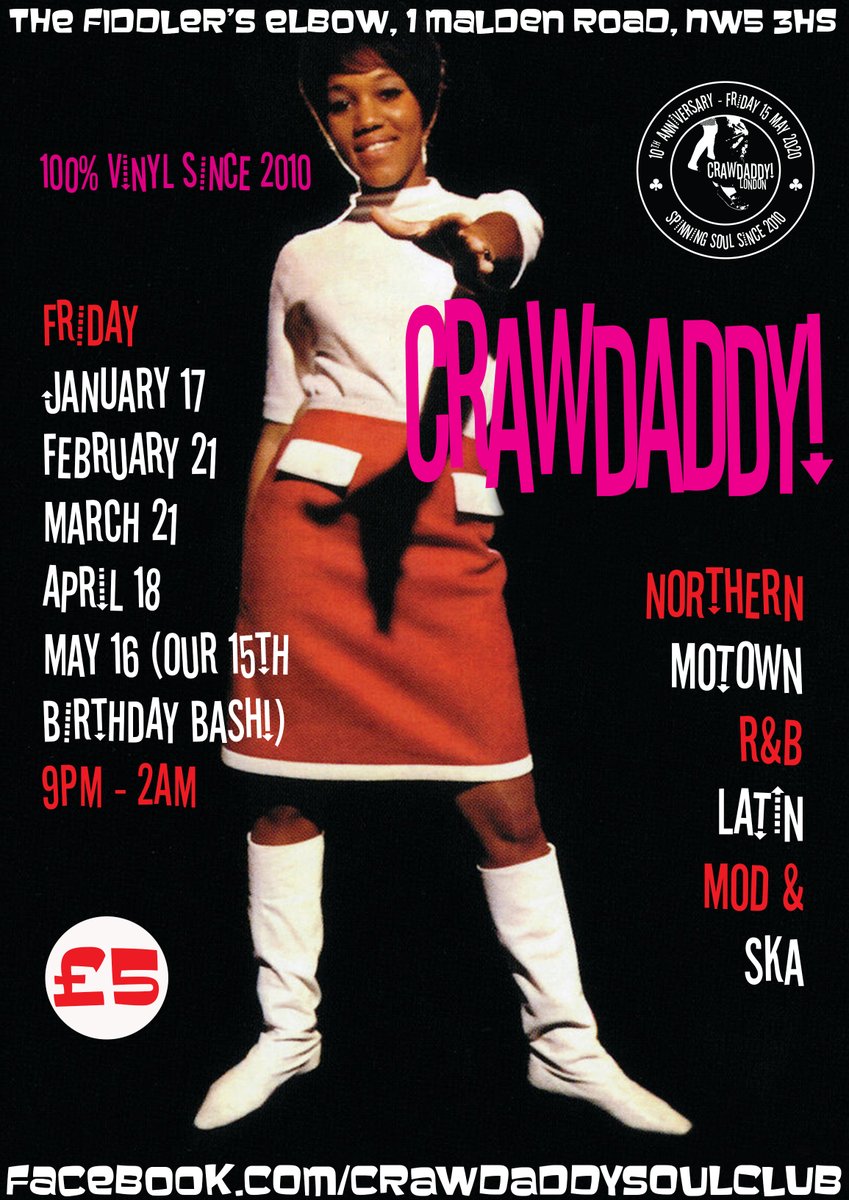 Gary Crossing (@crawdaddysoul) on Twitter photo Crawdaddy! 15th Birthday <a href="/FiddlersCamden/">The Fiddlers Elbow</a> Friday 16th May with guest DJ Dave Edwards #northernsoul #motown #latin #ska facebook.com/events/1332978… Crawdaddy! 15th Birthday <a href="/FiddlersCamden/">The Fiddlers Elbow</a> Friday 16th May with guest DJ Dave Edwards #northernsoul #motown #latin #ska facebook.com/events/1332978…