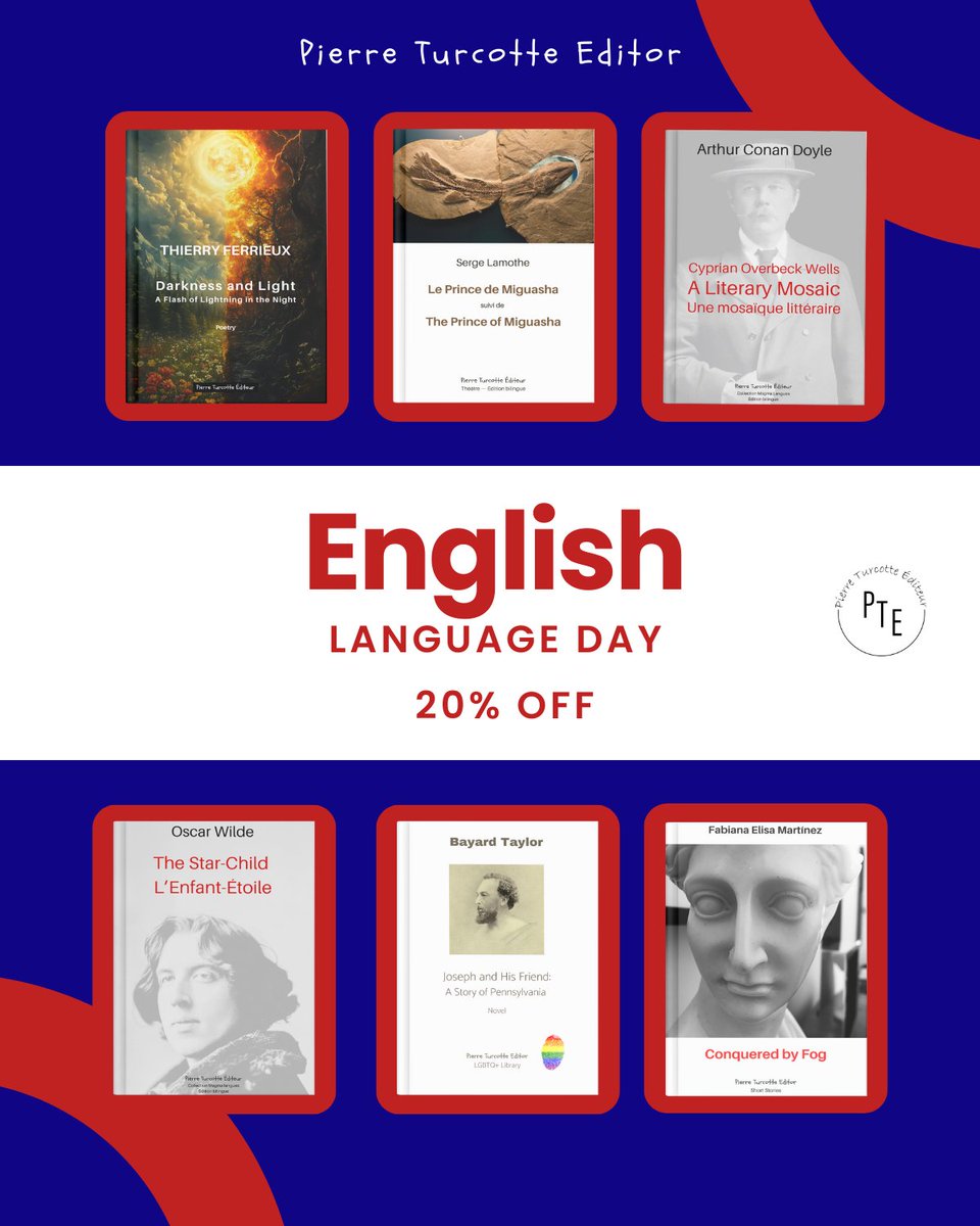 PTEditeur's tweet photo. Celebrate English Language Day with Us! To mark the occasion, enjoy a 20% discount on all titles in our “Books in English” category!
👉 ENGLISHDAY20 
📅 Valid only on April 23

🔗 Our category “Books in English” : https://t.co/S0cJV4vu0C https://t.co/hTepC8b7nb