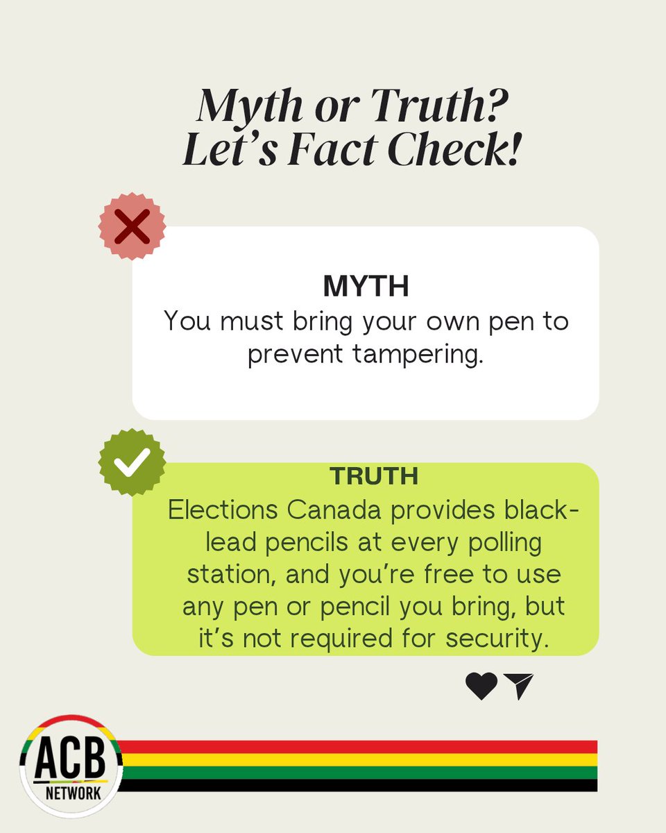 ACB Network of Waterloo Region (@ofacb) on Twitter photo 🗳️ Did you know there’s no digital counting of ballots in Canada 🇨🇦, and you don’t need to bring your own pen to the polls? Get the full rundown on these and other myths at Elections Canada’s ElectoFacts:
👉 elections.ca/ElectoFacts elections.ca/content.aspx?s… 🗳️ Did you know there’s no digital counting of ballots in Canada 🇨🇦, and you don’t need to bring your own pen to the polls? Get the full rundown on these and other myths at Elections Canada’s ElectoFacts:
👉 elections.ca/ElectoFacts elections.ca/content.aspx?s…