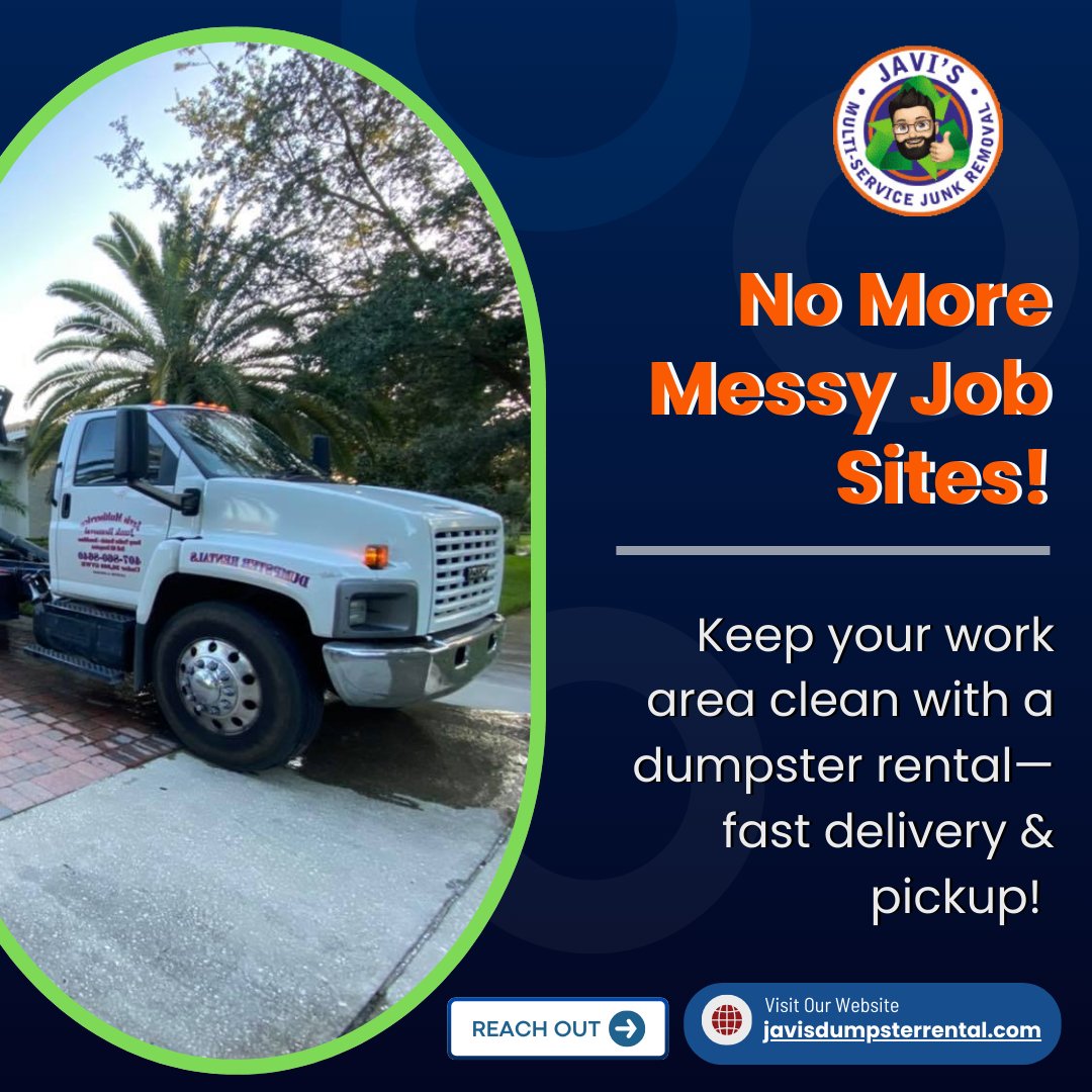javisdumpsters's tweet image. Keep your work area clean with a dumpster rental.

Fast delivery &amp;amp; pickup! 🚧🚛

📌 Reserve now: 

javisdumpsterrental.com

#JobSiteSafety #EasyWasteSolutions #DumpsterReady