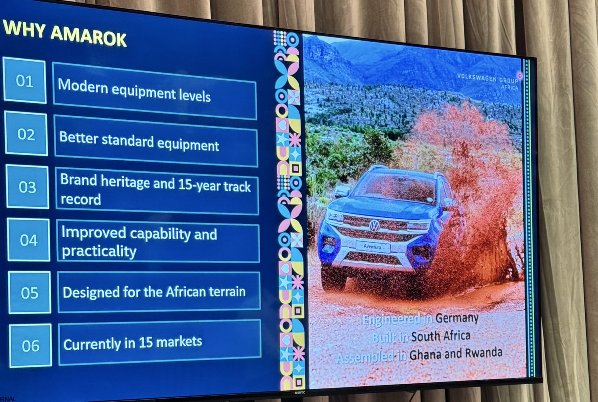 AissaCyiza's tweet photo. Did you know : The powerful VW Amarok is now in 15 markets and Rwanda🇷🇼 is proudly leading the way as the African pilot! This is a bold move by #VWGroupAfrica and a huge step for mobility innovation on the continent Surely! #MadeForAfrica
#SSAMediaUpdate https://t.co/v6EVGQF0HT