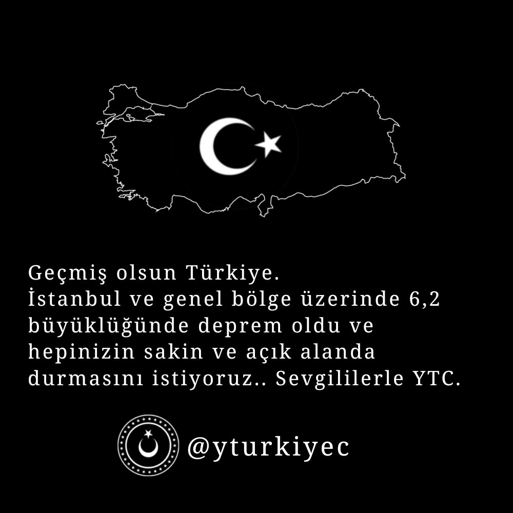Umarım her şey yolundadır.. Lütfen açık alanlarda durunuz. #deprem #İstanbul