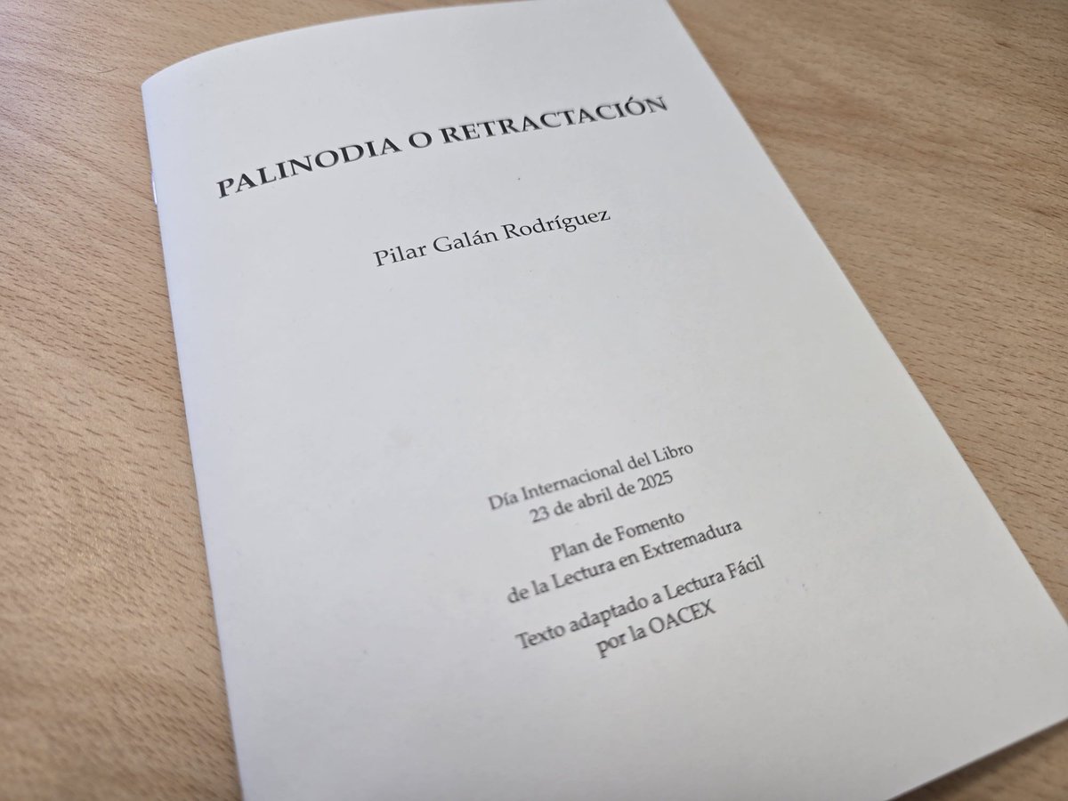 Plena inclusión Extremadura también celebra el Día del Libro con la adaptación por la Oacex del  Elogio del Libro 2025, del Plan de Fomento de la Lectura en Extremadura, titulado "Palinodia o retractación".

📚Puedes leerlo en la web de la federación: plenainclusionextremadura.org/plenainclusion…