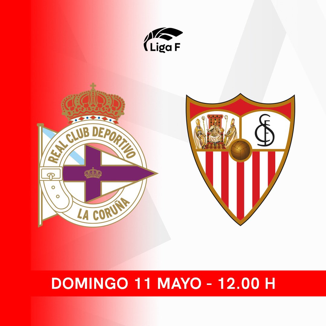 ℹ️ La <a href="/LigaF_oficial/">Liga F</a> ha comunicado el horario para la vigesimonovena jornada ante el <a href="/RCDeportivoFem/">Dépor ABANCA</a> a domicilio. ⚪️🔴

🗓️ Domingo 11 de mayo. 
🏟️ ABANCA Riazor.  
🕛 12:00 horas. 

#DéporABANCASevillaFC #SevillaFCFem #LigaF #WeareSevilla #NuncaTeRindas