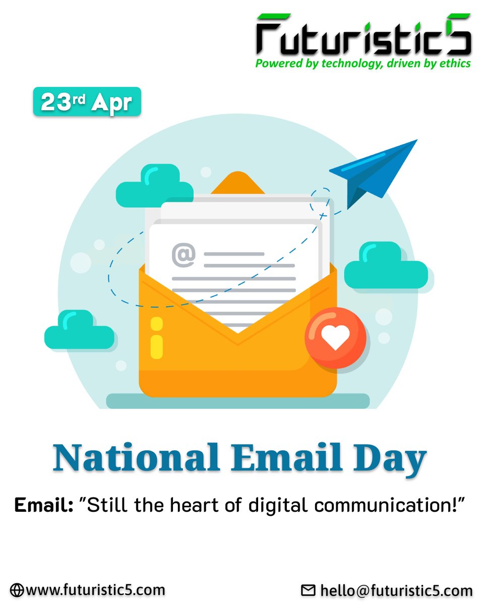 Futuristic5 IT Solutions (@_futuristic5) on Twitter photo #Emails that connect, convert, and create impact. This #NationalEmailDay, make every message count. βοΈ
πΉ Need expert #design and #development?
π© hello@futuristic5.com
π futuristic5.com
#Futuristic5 #ITServices #India #Pune #Technology #Communication #Emails that connect, convert, and create impact. This #NationalEmailDay, make every message count. βοΈ
πΉ Need expert #design and #development?
π© hello@futuristic5.com
π futuristic5.com
#Futuristic5 #ITServices #India #Pune #Technology #Communication