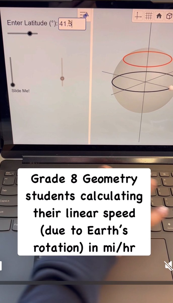 Tim Brzezinski (@timbrzezinski) on Twitter photo Sometimes, integrating technology in a thinking classroom can help boost student exploration and insight. Here, grade 8 #geometry Ss working on determining their linear speed (mi/hr) caused by Earth’s 🌍 rotation: youtube.com/shorts/AmDthkm… <a href="/pgliljedahl/">Peter Liljedahl</a> #btcthinks Sometimes, integrating technology in a thinking classroom can help boost student exploration and insight. Here, grade 8 #geometry Ss working on determining their linear speed (mi/hr) caused by Earth’s 🌍 rotation: youtube.com/shorts/AmDthkm… <a href="/pgliljedahl/">Peter Liljedahl</a> #btcthinks