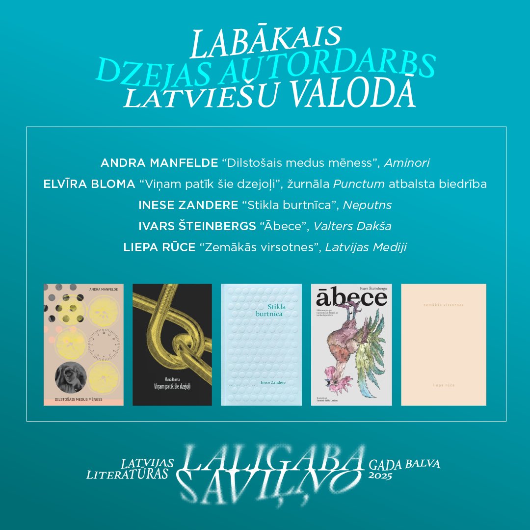Grāmatu apskatniece Aija Bremšmite <a href="/lsmlv/">LSM ziņu portāls</a> par nominantiem kategorijā "Labākais dzejas autordarbs". 

Lasāms: 
lsm.lv/raksts/kultura…