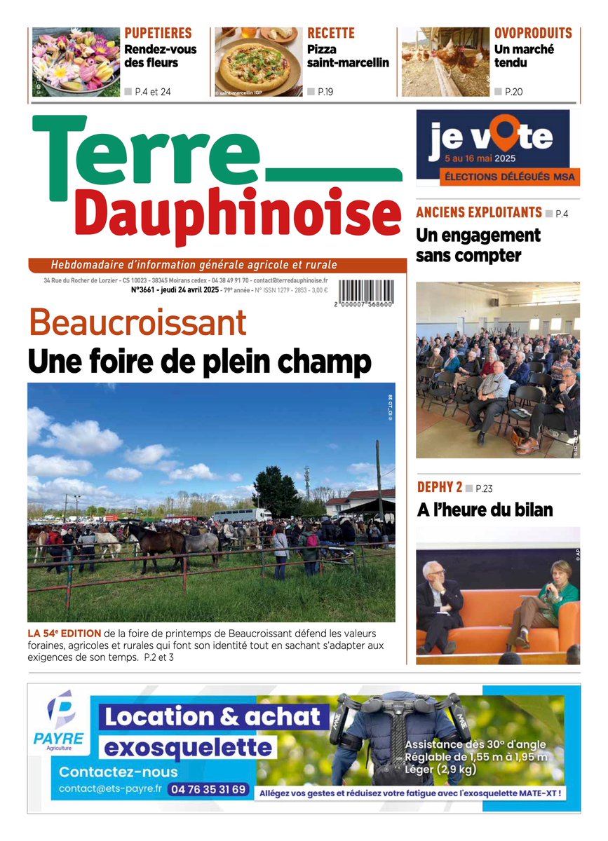 Terre Dauphinoise sort demain. Voici la Une !
 terredauphinoise.fr/articles/e-7/