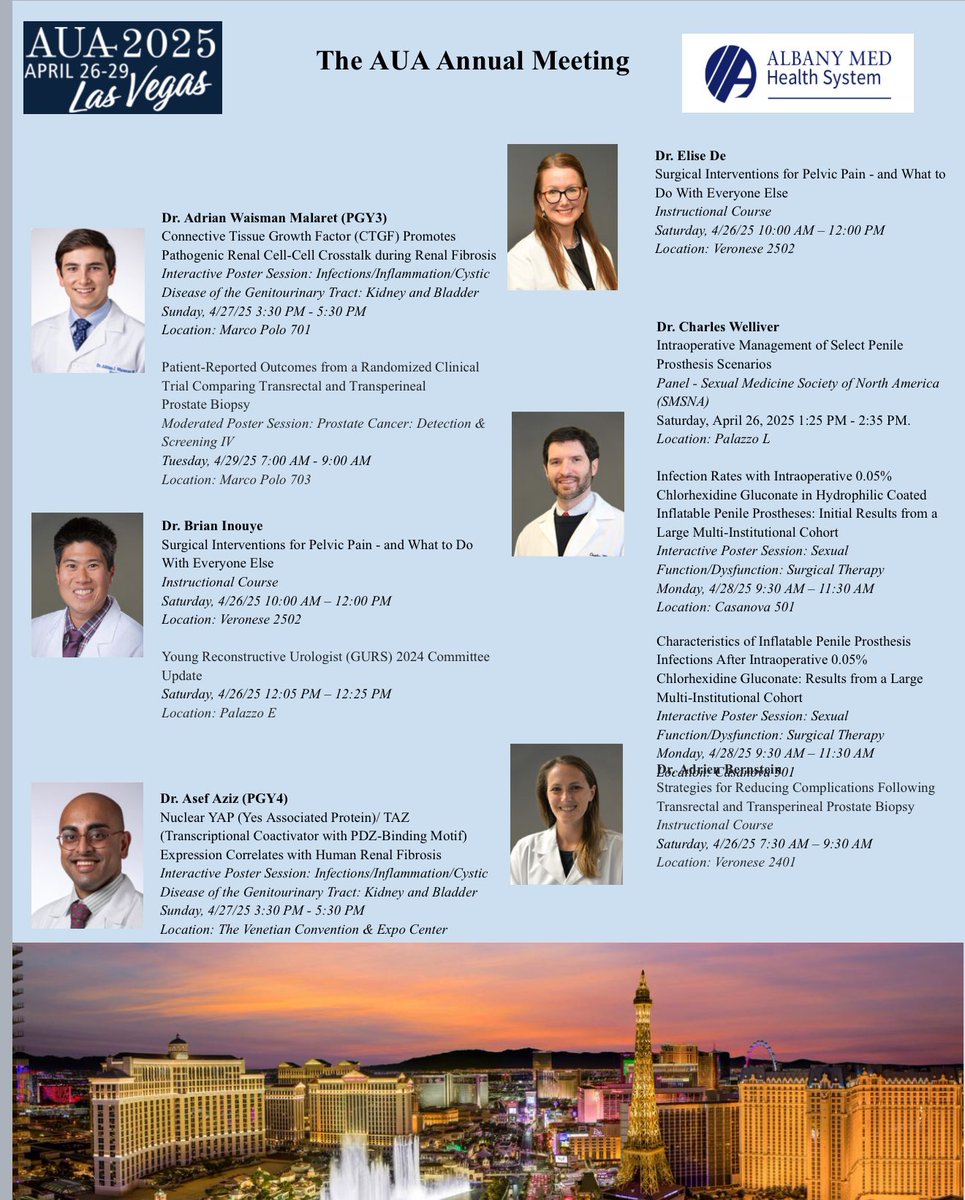 Urological Institute@AlbanyMed (@albanymeduro) on Twitter photo Albany Med team looking forward to sharing knowledge, fostering collaborations and making new friends!!
<a href="/AmerUrological/">Amer. Urol. Assn.</a> #aua2025 <a href="/AlbanyMed/">Albany Med Health System</a> <a href="/UroResidency/">UroResidency</a> #aua25 #LasVegas
<a href="/BadarMian1/">Badar M. Mian, MD</a> <a href="/BrianInouyeMD/">Brian Inouye</a> <a href="/Dr_Elise_De/">Elise J.B. De, MD</a> <a href="/CharlesWelliver/">Charles Welliver</a> Albany Med team looking forward to sharing knowledge, fostering collaborations and making new friends!!
<a href="/AmerUrological/">Amer. Urol. Assn.</a> #aua2025 <a href="/AlbanyMed/">Albany Med Health System</a> <a href="/UroResidency/">UroResidency</a> #aua25 #LasVegas
<a href="/BadarMian1/">Badar M. Mian, MD</a> <a href="/BrianInouyeMD/">Brian Inouye</a> <a href="/Dr_Elise_De/">Elise J.B. De, MD</a> <a href="/CharlesWelliver/">Charles Welliver</a>