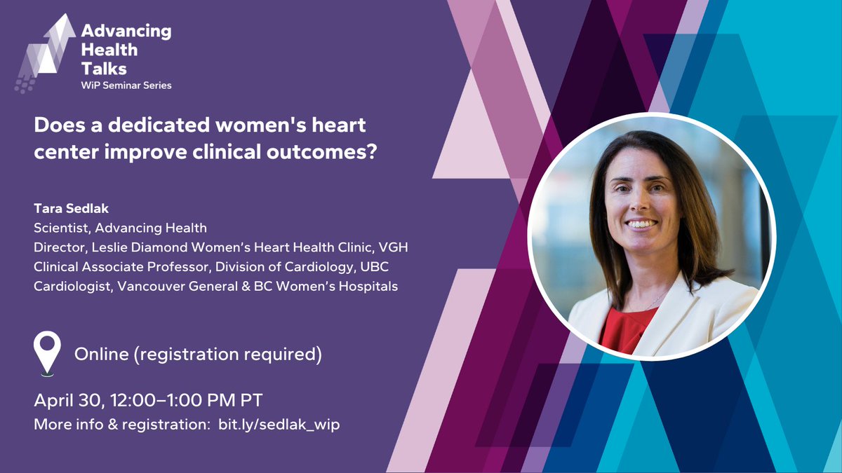 UBC Cardiology (@cardioubc) on Twitter photo Dr. Tara Sedlak presents 3-year outcomes in MINOCA & INOCA. Insights from the Women’s Heart Centre’s care model:
✅ Improved diagnoses
✅ Fewer hospital visits
✅ Better patient well-being
🔗 Register: ubc.zoom.us/meeting/regist…
<a href="/Women__Heart/">Tara Sedlak, Leslie Diamond Women's Heart Clinic</a> #WomensHeartHealth #Cardiology Dr. Tara Sedlak presents 3-year outcomes in MINOCA & INOCA. Insights from the Women’s Heart Centre’s care model:
✅ Improved diagnoses
✅ Fewer hospital visits
✅ Better patient well-being
🔗 Register: ubc.zoom.us/meeting/regist…
<a href="/Women__Heart/">Tara Sedlak, Leslie Diamond Women's Heart Clinic</a> #WomensHeartHealth #Cardiology
