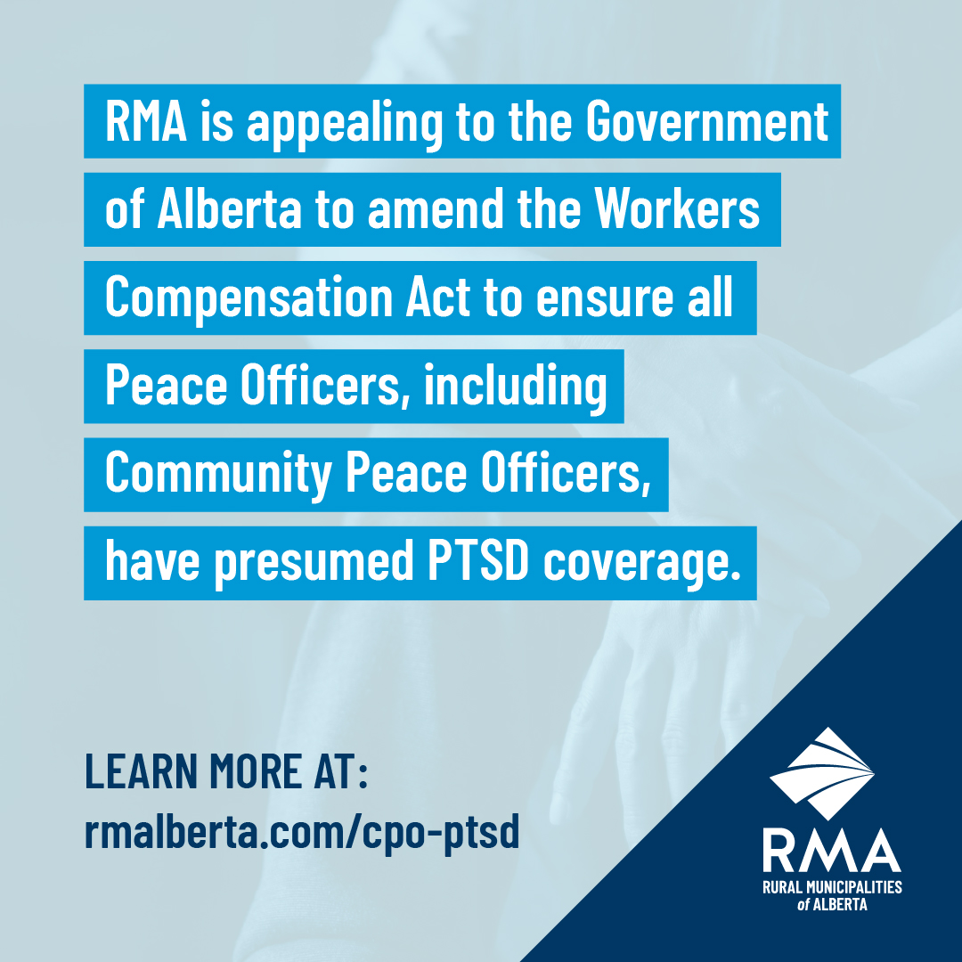 Rural Municipalities of Alberta (@ruralma) on Twitter photo Community Peace Officers encounter trauma in their roles. However, they face barriers when seeking WCB support for PTSD since they’re not considered first responders in legislation.
We partnered with <a href="/_aacpo/">Alberta Association of Community Peace Officers</a> & <a href="/ABmunis/">Alberta Municipalities | Strength in Members</a> on an infographic highlighting this: rmalberta.com/cpo-ptsd Community Peace Officers encounter trauma in their roles. However, they face barriers when seeking WCB support for PTSD since they’re not considered first responders in legislation.
We partnered with <a href="/_aacpo/">Alberta Association of Community Peace Officers</a> & <a href="/ABmunis/">Alberta Municipalities | Strength in Members</a> on an infographic highlighting this: rmalberta.com/cpo-ptsd