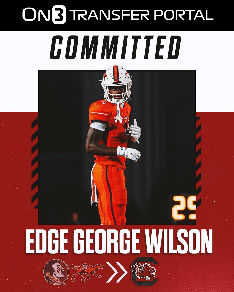 Transfer Portal (@transferportal_) on Twitter photo BREAKING: Campbell transfer EDGE George Wilson has signed with South Carolina, <a href="/PeteNakos_/">Pete Nakos</a> reports🤙
Former Florida State transfer.
on3.com/college/south-… BREAKING: Campbell transfer EDGE George Wilson has signed with South Carolina, <a href="/PeteNakos_/">Pete Nakos</a> reports🤙
Former Florida State transfer.
on3.com/college/south-…