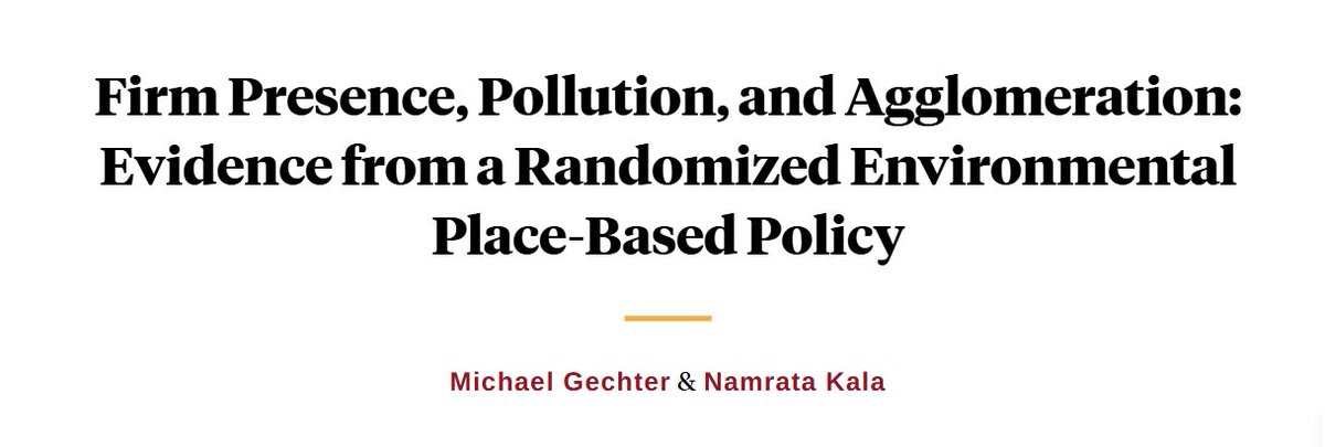 🌱 Can environmental regulations change how firms behave? 
 
A new <a href="/nberpubs/">NBER</a> working paper by J-PAL affiliate Namrata Kala &amp; Michael Gechter uses a randomized place-based policy in India to study this. nber.org/papers/w33707