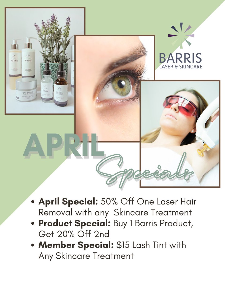 barrislaser's tweet image. Hurry! Our April special is ending soon!  Don’t miss out!
#barrislaser // #BoulderMedSpa #BoulderSpa #BoulderLocal #skincare #boulder #LastChance #AprilSpecial #BeautyDeals