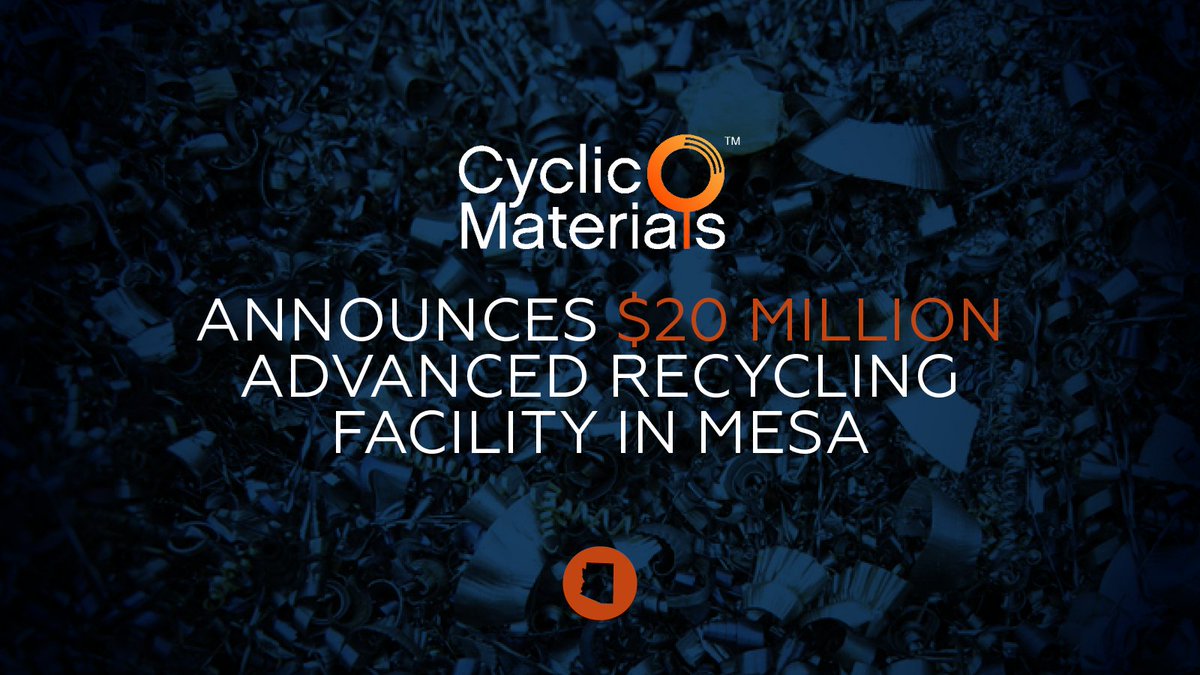 Arizona Commerce Authority (@azcommerce) on Twitter photo Advanced recycling company, <a href="/CyclicMaterials/">Cyclic Materials</a>, will invest over $20 million in its first U.S. commercial facility focused on rare earth elements recycling in Mesa! <a href="/MesaEconDev/">Mesa Economic Dev</a>
azcommerce.com/news-events/ne… Advanced recycling company, <a href="/CyclicMaterials/">Cyclic Materials</a>, will invest over $20 million in its first U.S. commercial facility focused on rare earth elements recycling in Mesa! <a href="/MesaEconDev/">Mesa Economic Dev</a>
azcommerce.com/news-events/ne…