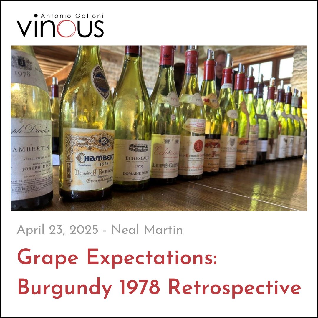 "It was a privilege to attend this 1978 horizontal, but there is always a risk when broaching old bottles. A few of them sparkle like rubies in the sand." Read Neal Martin's new article, Grape Expectations: Burgundy 1978 Retrospective, on Vinous now.

vinous.com/articles/grape…