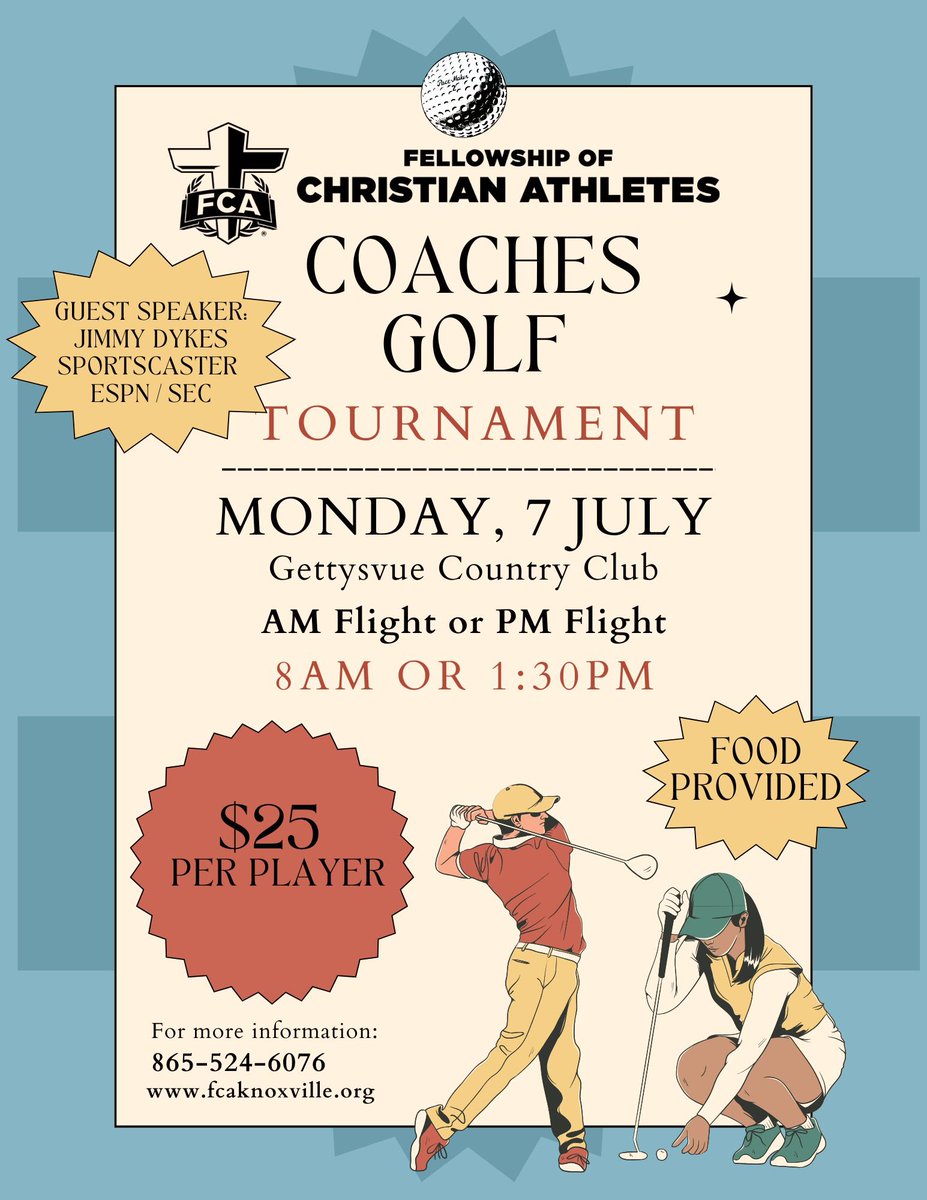 ‼️COACHES‼️ Don't forget we have a golf tournament coming up, just for you... with guest speaker Jimmy Dykes! Register on our website under the "coaches" tab.