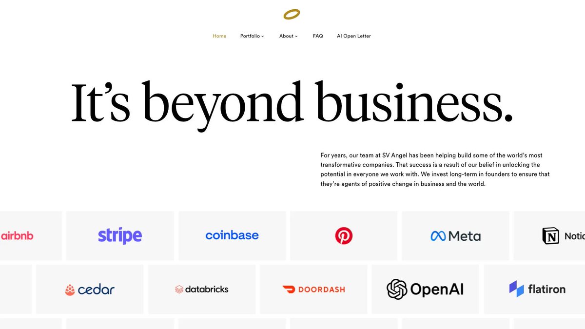 Standard Metrics (@metrics_co) on Twitter photo Our SDR team at Standard Metrics has looked at every VC firm’s website. 
Here are some of our favorites!
1. <a href="/svangel/">SV Angel</a> (svangel.com) - Their track record and the serif type are unmatched.
...🧵 Our SDR team at Standard Metrics has looked at every VC firm’s website. 
Here are some of our favorites!
1. <a href="/svangel/">SV Angel</a> (svangel.com) - Their track record and the serif type are unmatched.
...🧵