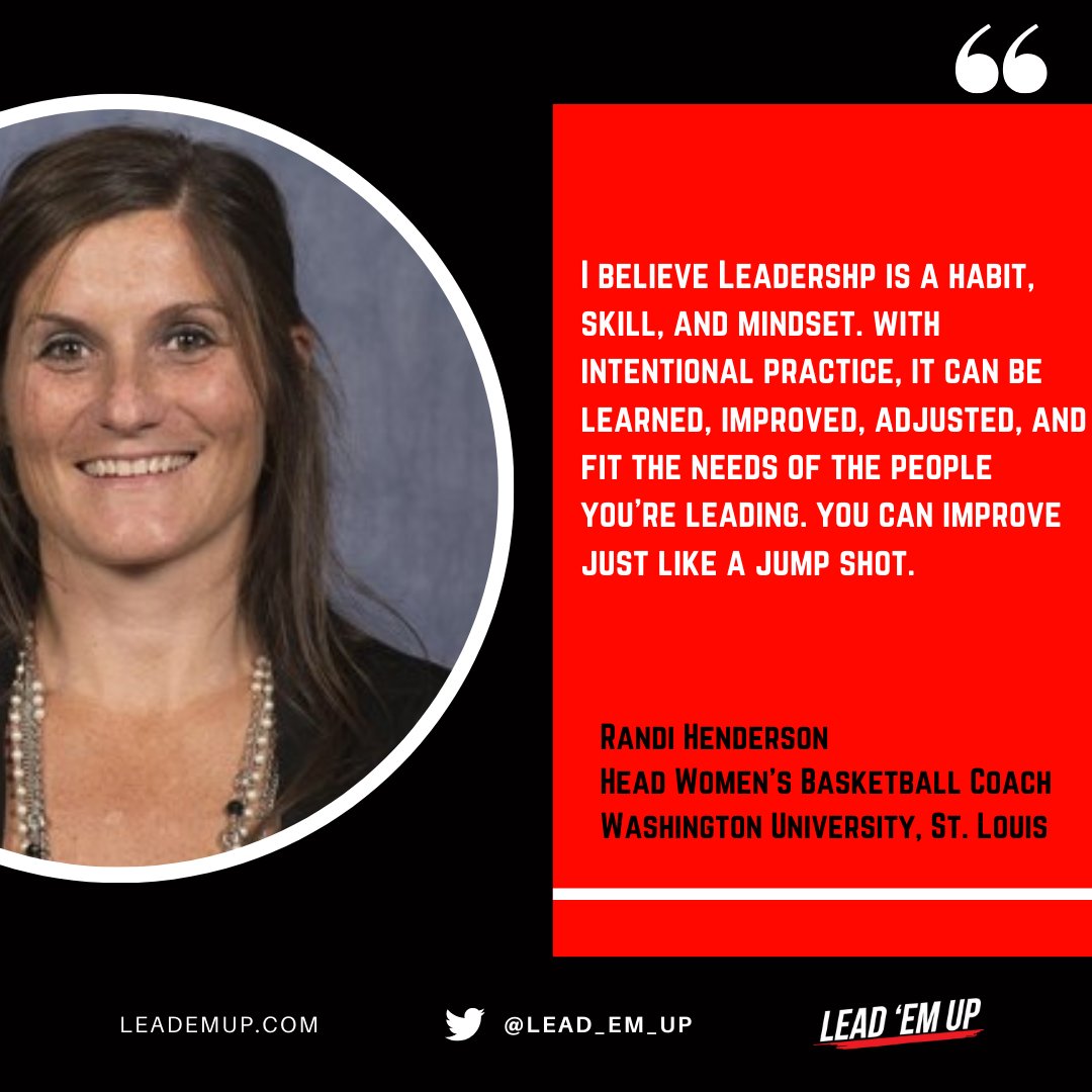 Lead 'Em Up (@lead_em_up) on Twitter photo If you believe leadership can be taught just like a jump shot, you're not alone.
Coach <a href="/RandiHenderson_/">Randi Henderson</a> sees leadership as a skill to be trained:
#leadership #habits If you believe leadership can be taught just like a jump shot, you're not alone.
Coach <a href="/RandiHenderson_/">Randi Henderson</a> sees leadership as a skill to be trained:
#leadership #habits