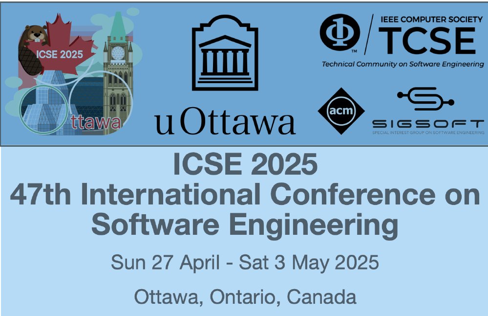 Kanata North BA (@kanatanorthba) on Twitter photo Ottawa tech pros: ICSE 2025 is coming April 26โMay 2.
7 days of advanced software topics: AI, blockchain, quantum, security.
Built for devs & tech leads looking to stay ahead.
Register: conf.researchr.org/attending/icseโฆ
<a href="/uottawakn/">uOttawa | Kanata-Nord | Kanata North</a> #ICSE2025 #OttawaTechPark #SoftwareEngineering Ottawa tech pros: ICSE 2025 is coming April 26โMay 2.
7 days of advanced software topics: AI, blockchain, quantum, security.
Built for devs & tech leads looking to stay ahead.
Register: conf.researchr.org/attending/icseโฆ
<a href="/uottawakn/">uOttawa | Kanata-Nord | Kanata North</a> #ICSE2025 #OttawaTechPark #SoftwareEngineering