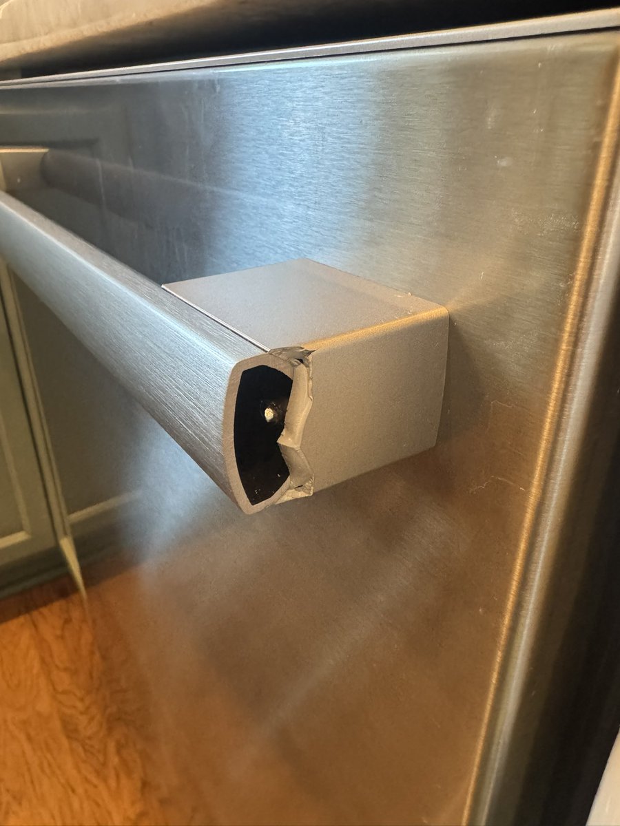 So when the plastic on the handle of a brand new $1400 dishwasher randomly falls off (nothing hit it, nor did it hit anything), <a href="/BoschGlobal/">BoschGlobal</a> will refuse to cover the repair of their manufacturing defect under their warranty. Good to know!