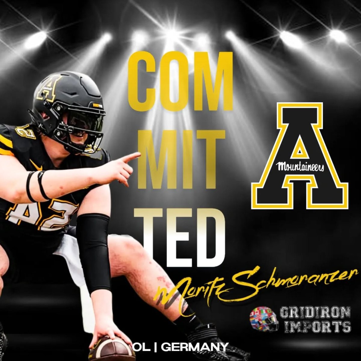 GridironImports's tweet photo. Sometimes the transfer portal yields special results! In the case of @MoritzSchmoran1 , it has placed him alongside German football brother @DoegeFelix  @AppState_FB !  We can't wait to watch the two of them do big things for the Mountaineers. https://t.co/hxDBoddAfS